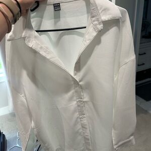 SHEIN White Button Down Shirt for Women